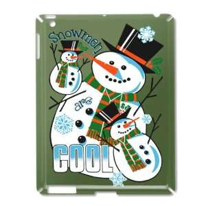  iPad 2 Case Green of Christmas Holiday Snowmen Are Cool 