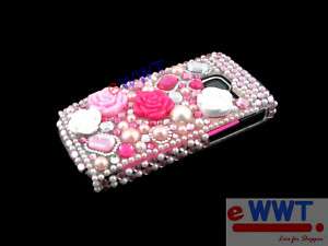 for Nokia C3 00 Bling Rhinestone Cover Case Flower Pink  