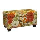 Skyline Furniture Walnut Hill Storage Bench in Lilith Marigold Fabric
