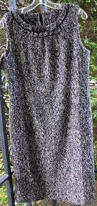Talbots Black White Tweed Wool Blend Dress Jumper 12 14  