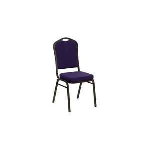   Banquet Chair with Purple Fabric and Gold Vein Frame