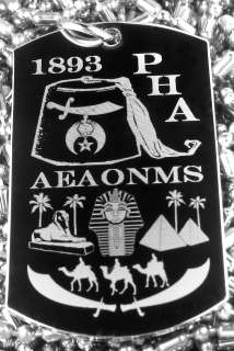 Shriners Symbols AEAONMS PHA Masonic Dog Tag Necklace  