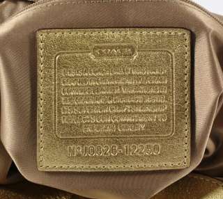   Metallic Gold Leather Tote Shoulder Bag Convertable Strap Purse  
