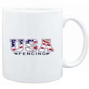 Mug White  USA Fencing / FLAG CLIP   ARMY  Sports  