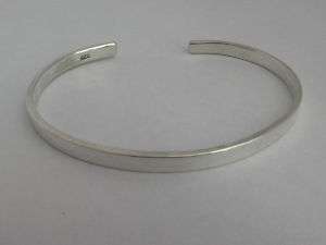 Simple 925 Sterling Silver Cuff Bangle Bracelet 12g 6  