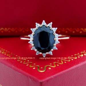   Natural Diamonds Blue Sapphires Solid 9CT Yellow Gold Engagement Rings
