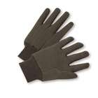   Brown Standard 100% Cotton Jersey Gloves with Knit Wrist (lot of 12
