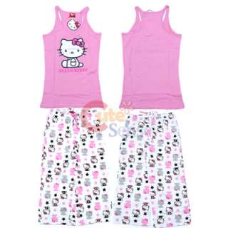 Sanrio Hello kitty PJ Sleepwear Set  Pink White Capri Set