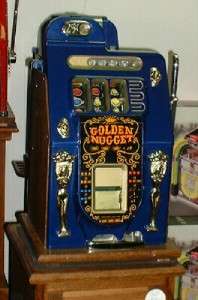Antique Slot Machine 1948 Mills Golden Nugget BLUE  