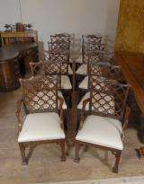 10 Mahogany Gothic Chippendale Dining Chairs Diners  