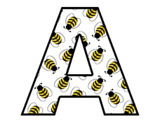 BEES ALPHABET LETTERS BABY NAME WALL STICKERS DECALS  