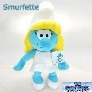 The Smurfs Soft Plush Toy Smurfette Girl Stuffed Animal New with Tag 9 
