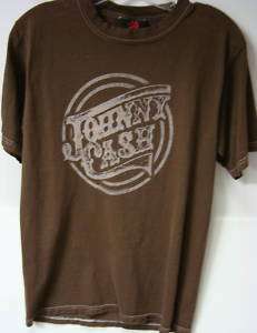 Johnny Cash Seal,Branding Iron Print Brown T Shirt New  
