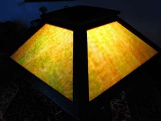   ARTS & CRAFTS Cut Out Table Lamp MISSION Oak Stickley Era w1161  