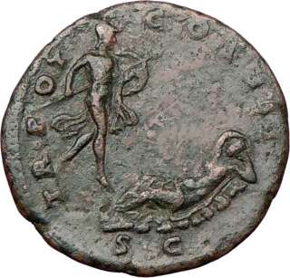 Antoninus Pius,140AD.,Rome.AE As. Mars seducing Vestal Virgin Rhea 