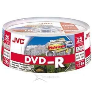 JVC DVD R 4.7Gb 16x Spindle 25 Printable VD R47HPS25 recordable dvdr 