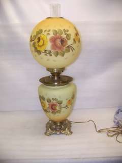 GORGEOUS BURMESE WITH ROSES GWTW TABLE PARLOR LAMP  