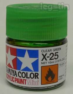 Tamiya 81525 Acrylic Paint Mini X 25 Clear Green (10ml)  