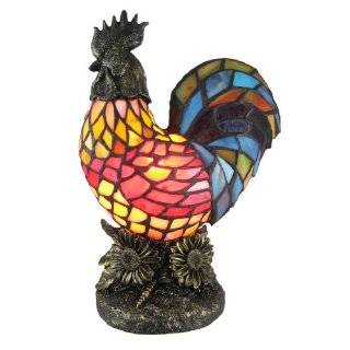  12 X 9 Stained Glass Rooster Window Panel Chicken