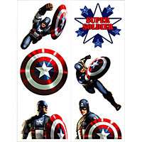 Captain America Party Favors Tattoos 2 Sheets  