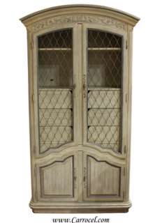 Vintage Oak Antiqued White Armoire Cabinet by Thomasville  