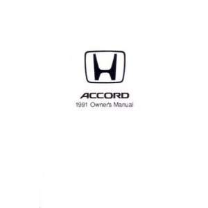  1991 HONDA ACCORD Owners Manual User Guide Automotive