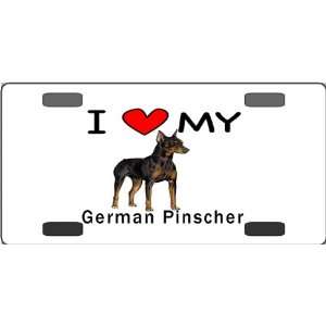  I Love My German Pinscher Vanity License Plate Everything 