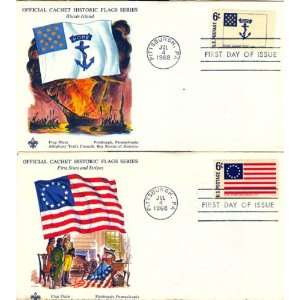  USA Two First Day Covers Boy Scouts Historic Flags Series 