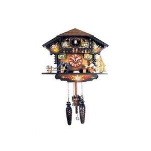  Chalet Clock with Beer Drinker and Water Wheel