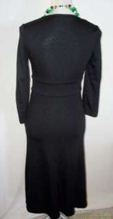 New Diane von Furstenberg Dress 8 Black Wool Long Sleeve Gorgeous 