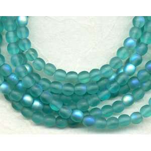  Teal Ghost 4mm Glass Round Beads Arts, Crafts & Sewing