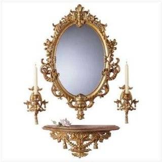  Baroque Wall Mirror with Shelf and Candle Holders