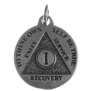 Alcoholics Anonymous Mini Medallion, 1 Year (I), 13/16 Wide 1 1/16 