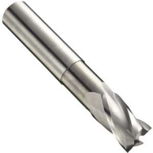 End Mill with Wiper Flat, General Purpose, Uncoated (Bright), 4 Flutes 