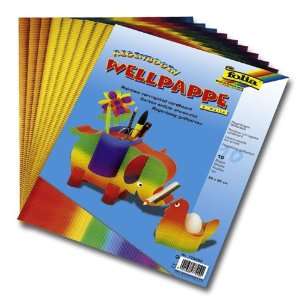  Folia Corrugated Paper 10X14 10/Pkg Rainbow Toys 