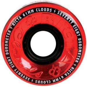  Ricta Clouds Trans Red 61mm 78a Skateboard Wheels (Set Of 