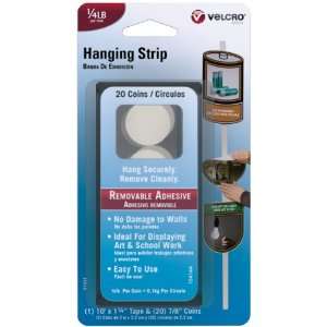  VELCRO(R) brand Removable Hanging Strip 10X1 1/4 White W 