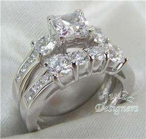 76ct Princess Cut Engage/Wedding Ring Set, Size 6  