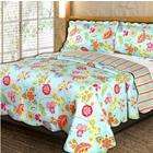   Quilt 3 Piece Bedding Bed Set Quilt + 2 Pillowcases Shams BRIGHT BLOOM