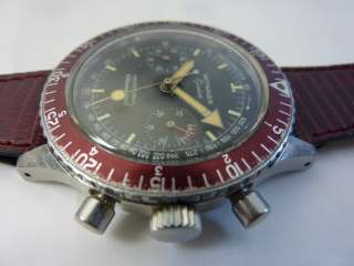 WITTNAUER CHRONOGRAPH WITH RED BEZEL RARE VINTAGE 1960s  