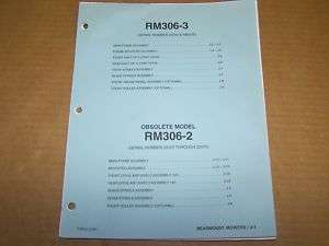 b1125) Woods Parts List RM306 2 RM306 3 Mower  