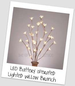 LED BATTERY OP Lighted Peach Blossom Brown BRANCHES  
