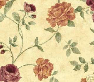 Wallpaper Tapestry Floral Chic Victorian Red Roses Tuscan Vine on 