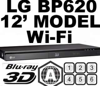 NEW LG BP620 3D Built in Wi Fi Multi Zone Code Region Free Blu Ray DVD 