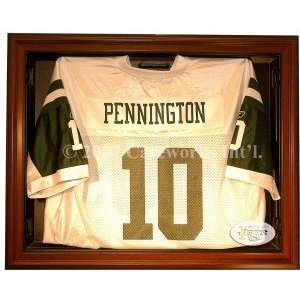 New York Jets Removable Face Jersey Display Case   Brown