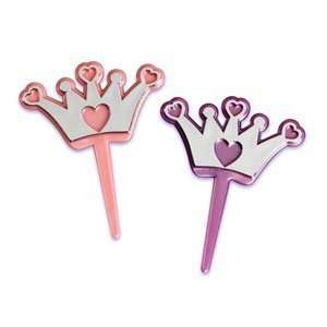12 ct Princess Tiara Crown Cupcake Picks  Toys & Games  