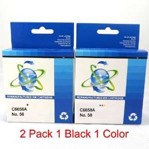  2 Pcs Ink Hp 56 Hp 58 C6656a, C6658an for Hp 5610 & PSC 