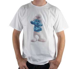 Smurfs classic cartoon Mens size L white T Shirt clothe  