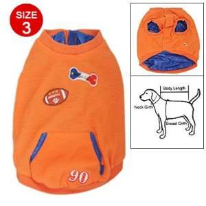 Como Doggy Football Bone Pattern Blue Lining Orange Fleece Coat Size 3