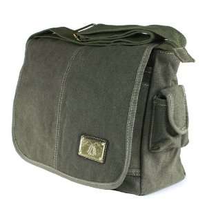  Small Green Canvas Messenger Bag   great for commuters 